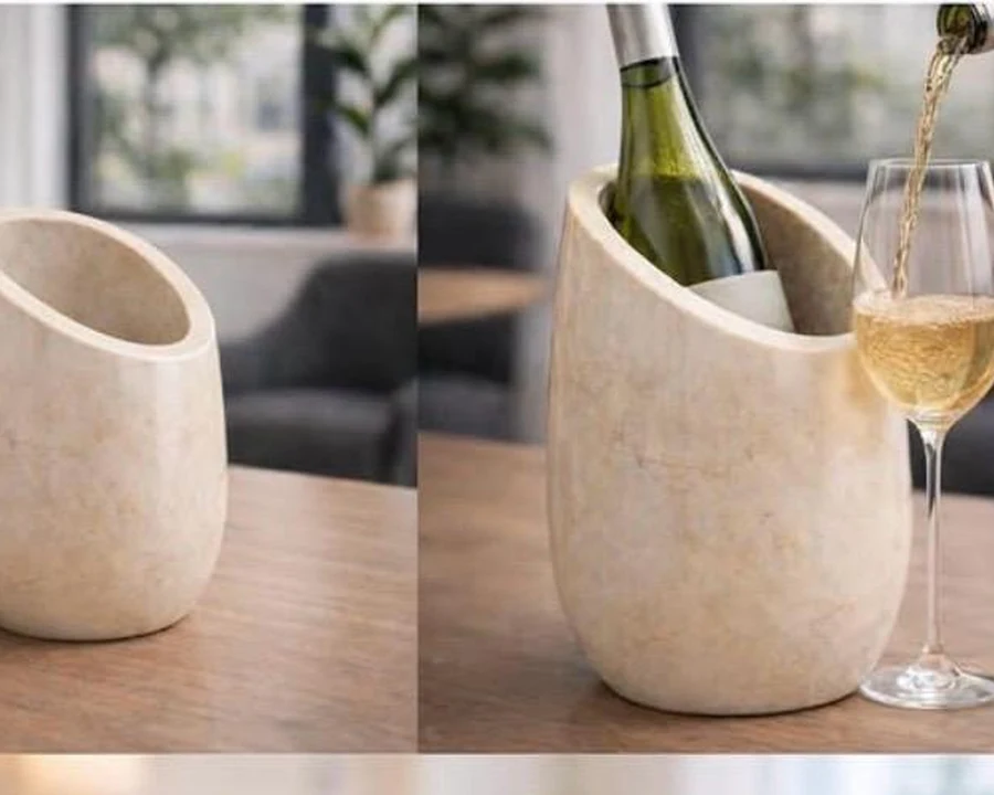 Ivory natural stone wine chiller